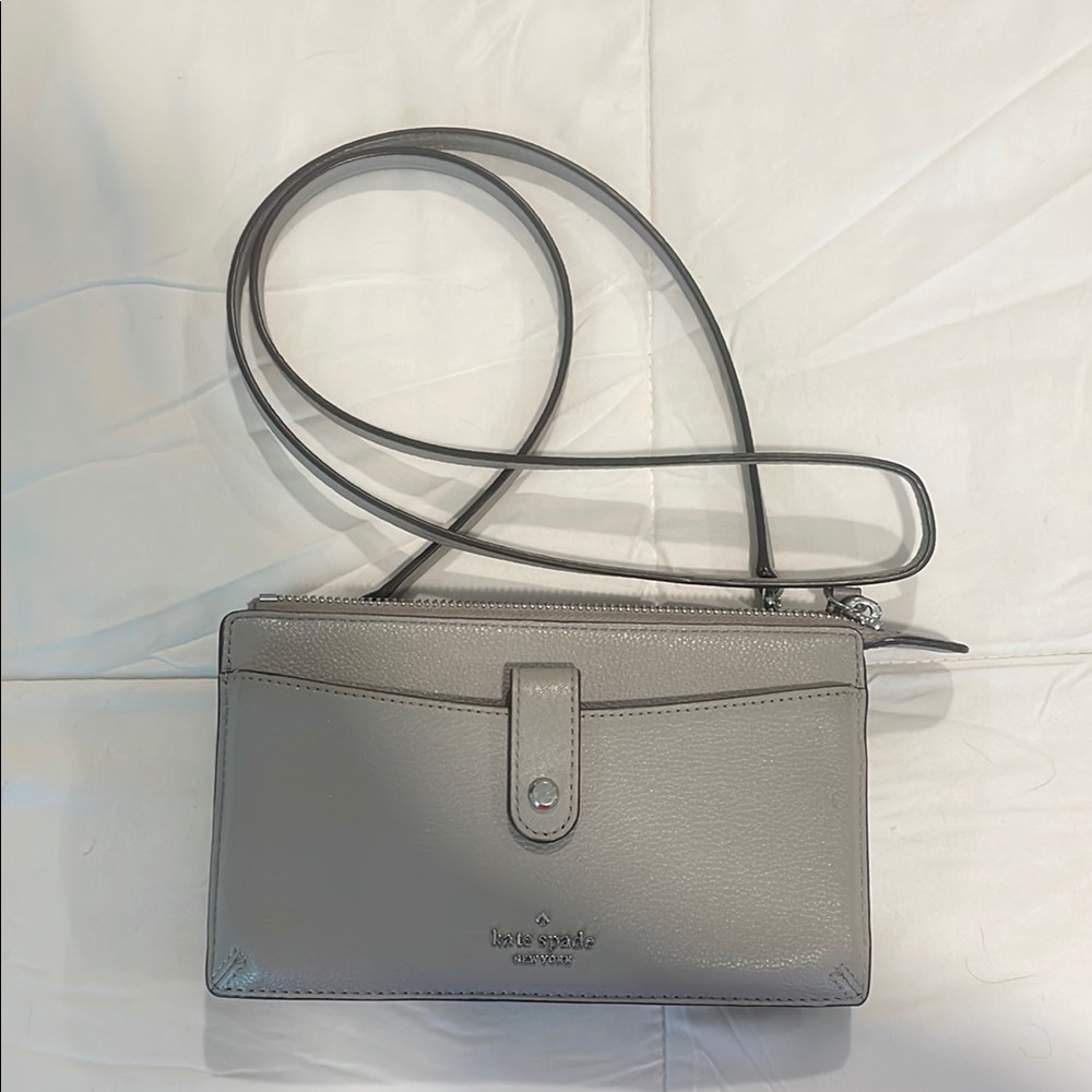Kate Spade Gray Crossbody Bag with Adjustable Strap